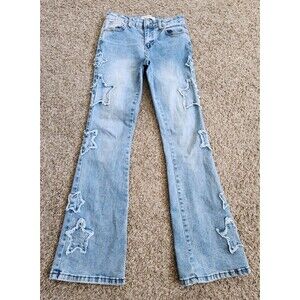 Ashley Mason Premium Star Patch Flare Jeans - Light Wash Size 0